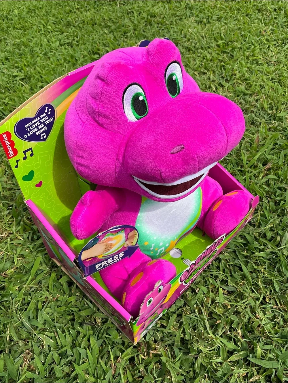 Fisher-Price Barney's World Heart Glow Plush - Bright Pink & White